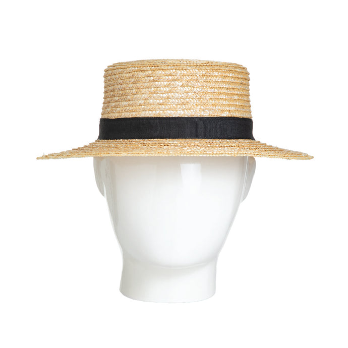 Boater, Wheat Straw Hat, Natural