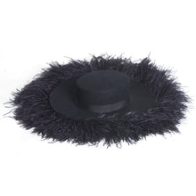 Paula Bolero, Wool Felt Hat With Ostrich Feather Trim