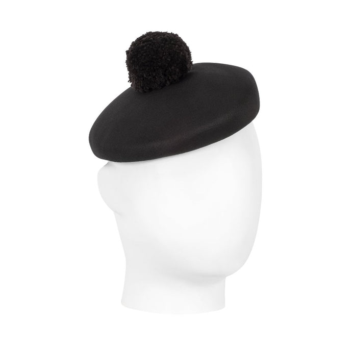 Oui Oui, Blocked Fabric Hat With Wool Pom POm