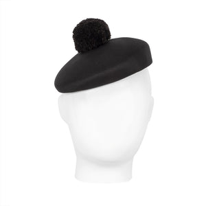 Oui Oui, Blocked Fabric Hat With Wool Pom POm