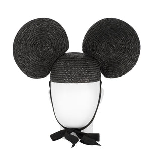 Mickey, Wheat Straw Hat, Black