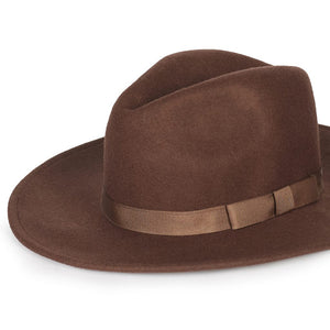 Fedora, Wool Felt Hat, Choc Brown