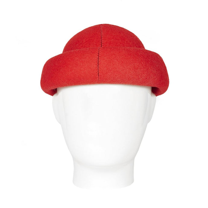 Docker Beanie, Felt Hat, Red