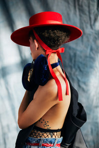 Billie Bolero, Wool Felt Hat, Red