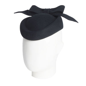 Bo-Bo Pillbox, Wool Felt Hat, Black