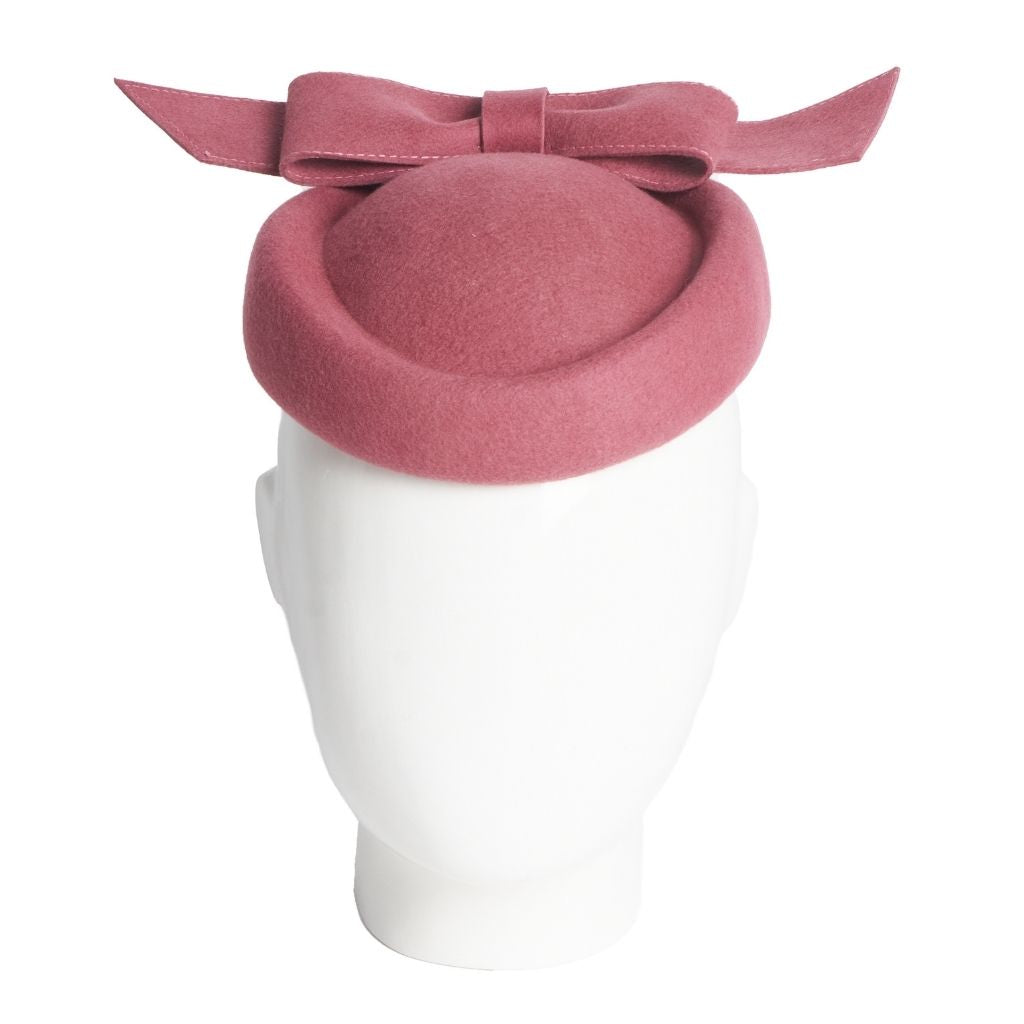 Bo-Bo Pillbox, Wool Felt Hat, Dusty Pink