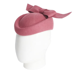 Bo-Bo Pillbox, Wool Felt Hat, Dusty Pink