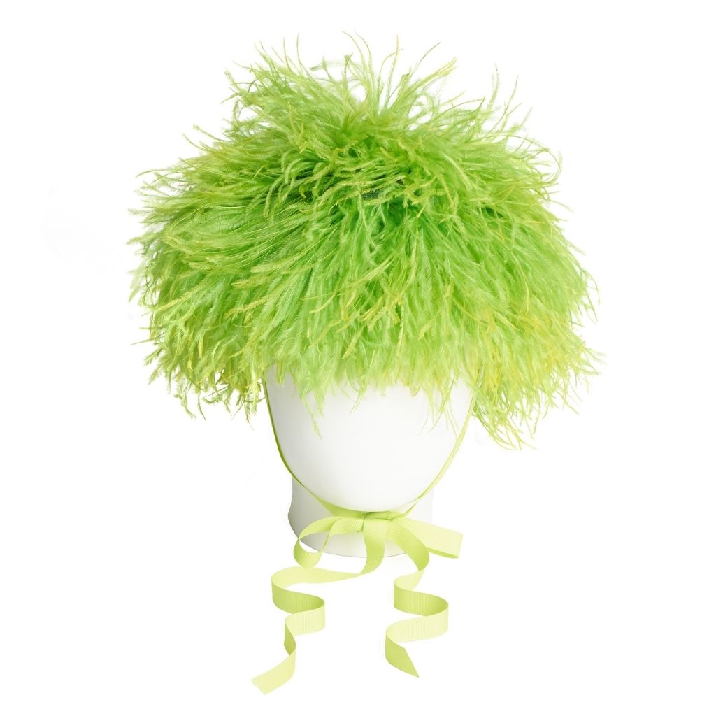Sway, Ostrich Feather Hat, Lime