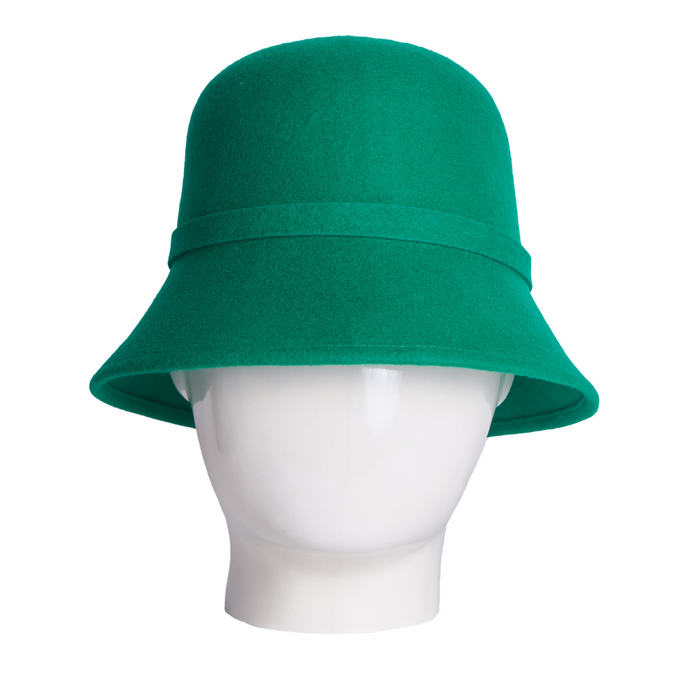 Bounce Bucket, Wool Felt Hat, Emerald Green