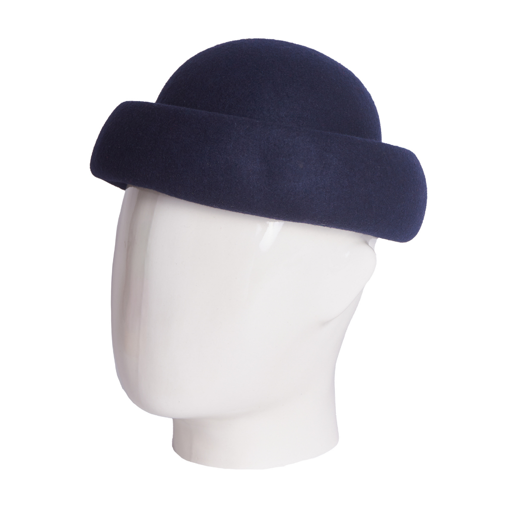 Docker Beanie, Wool Felt Hat,  Navy