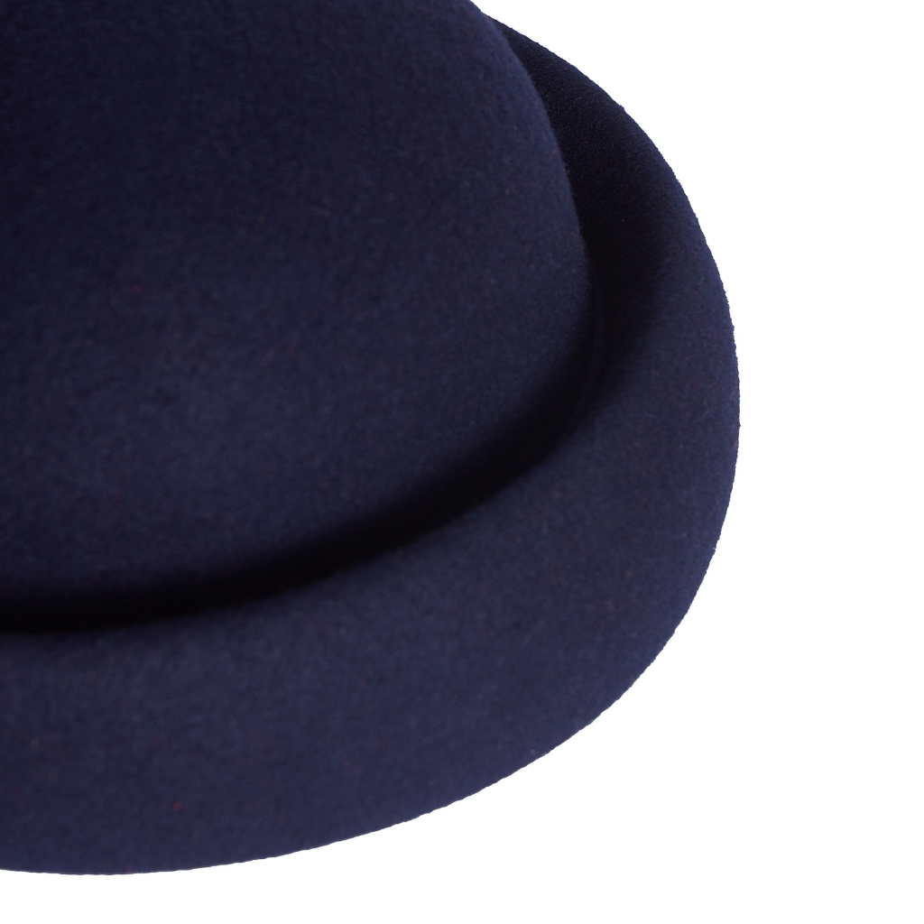 Docker Beanie, Wool Felt Hat,  Navy