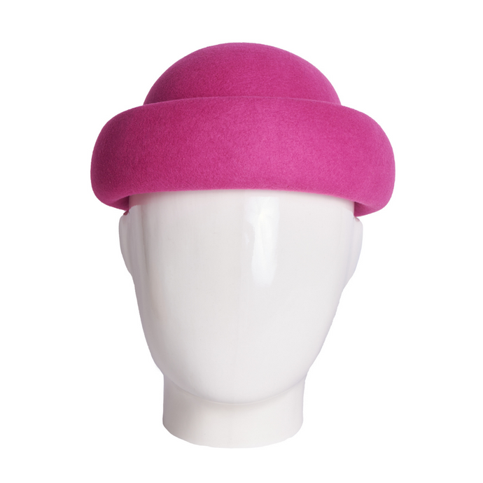 Docker Beanie, Wool Felt Hat, Pink