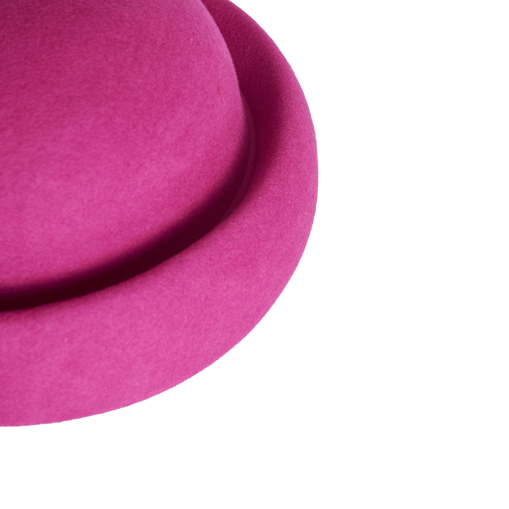 Docker Beanie, Wool Felt Hat, Pink