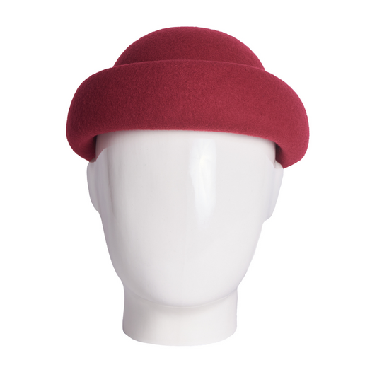 Docker Beanie, Wool Felt Hat, Mulberry