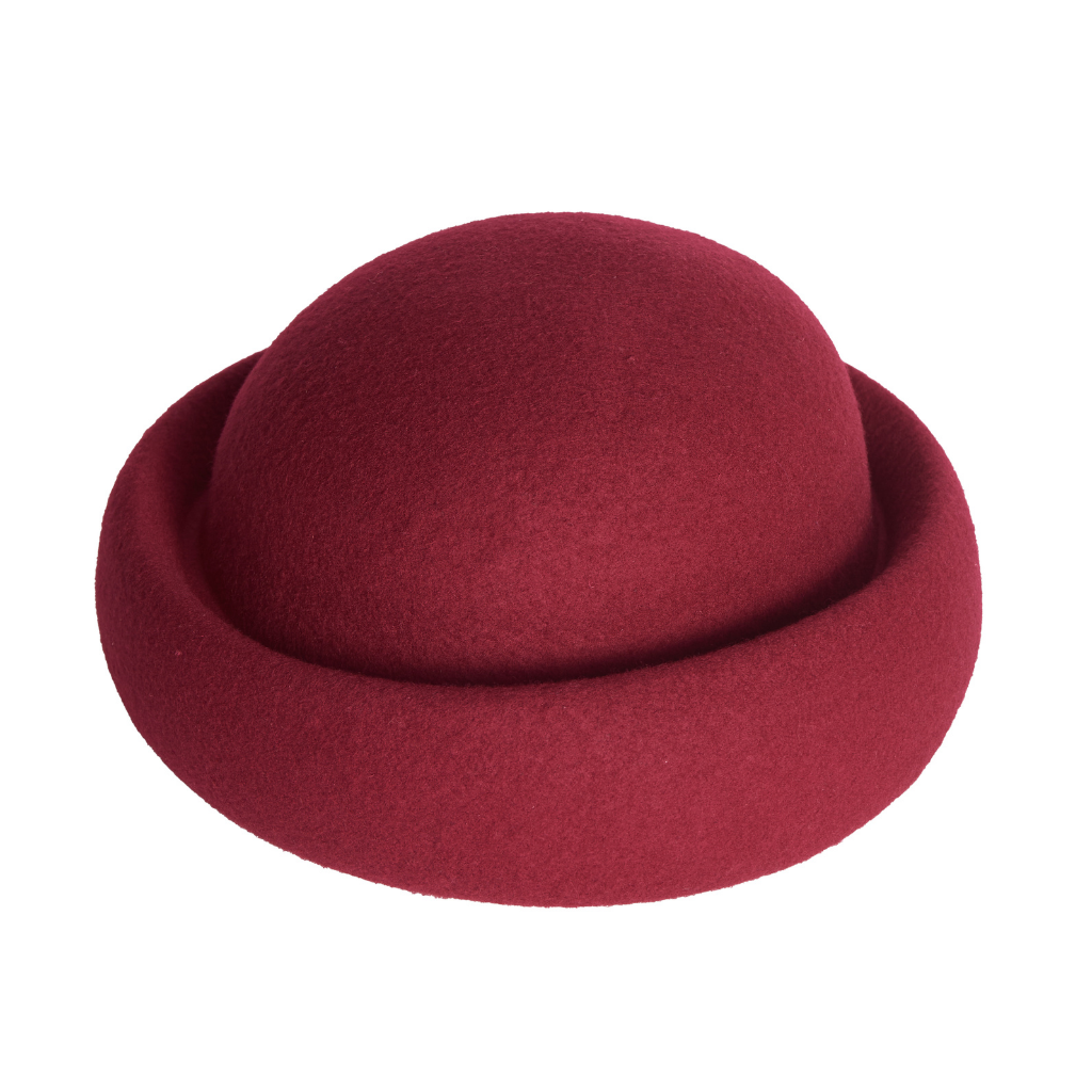 Docker Beanie, Wool Felt Hat, Mulberry