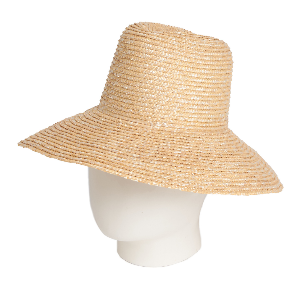 Alexxa Extended Brim, Wheat Straw Fedora Hat – Crystal Birch