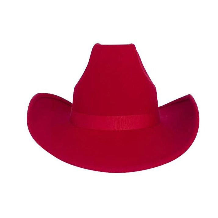 Cowboy, Wool Felt Hat, Red